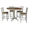 International Concepts Round 36 in Rd Extension Dining Table, 4 Emily Counter Ht Stools, Hickory/Stone, 36 W, 48 L, Wood K41-36RXT-27B-S6172-4 - alternate 4